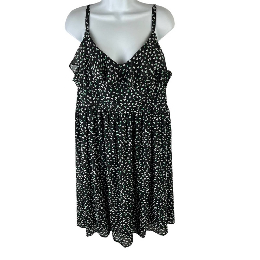 torrid Black Mini Dress with White & Mint Heart Print